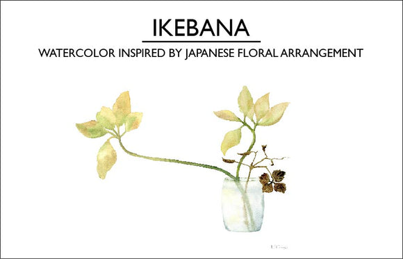 Watercolor Inspired by Japanese Floral Arrangements